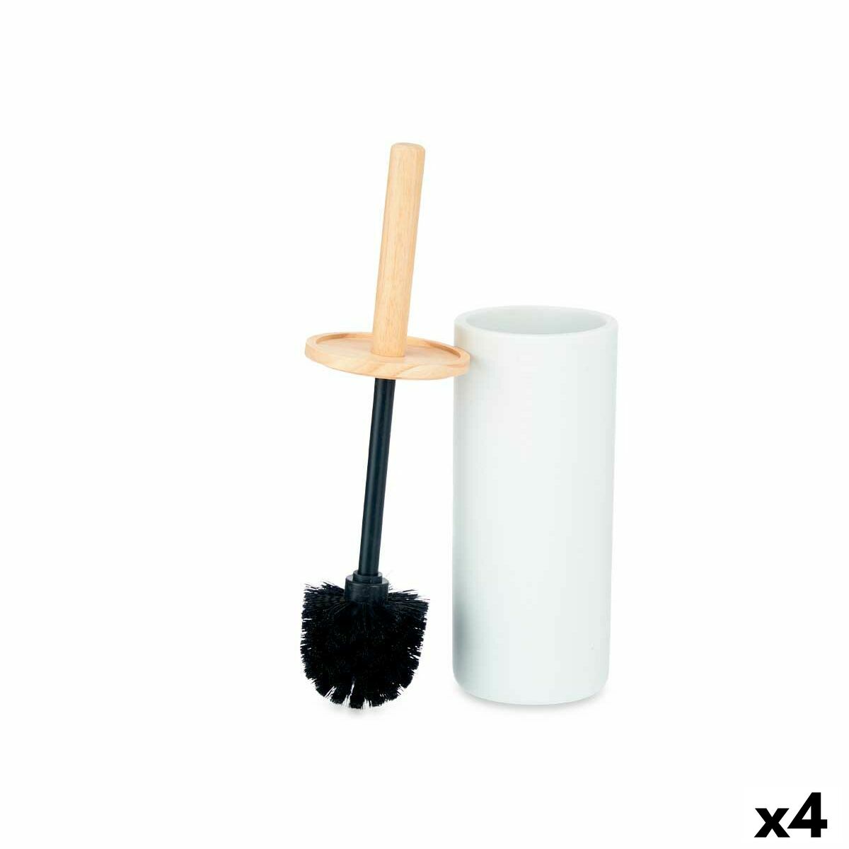 Toalettborste Vit Trä Harts 10,2 x 38 x 10,2 cm (4 antal)