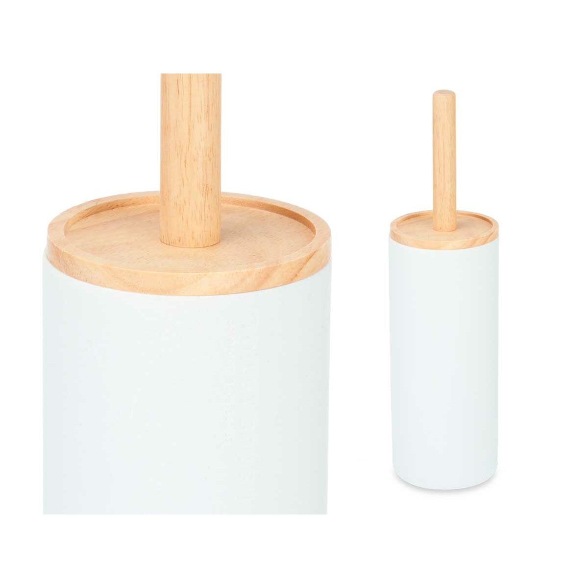 Toalettborste Vit Trä Harts 10,2 x 38 x 10,2 cm (4 antal) - 4