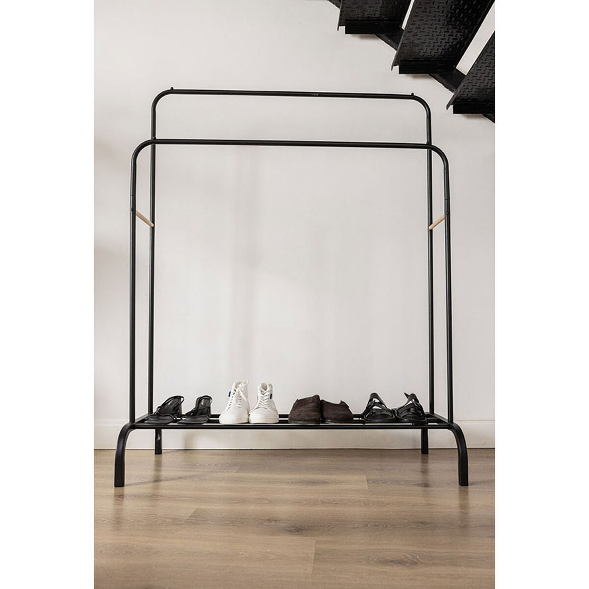 Hattställ Newlux Hangy Duo 30 Svart Metall 115 x 50 x 150 cm - 5