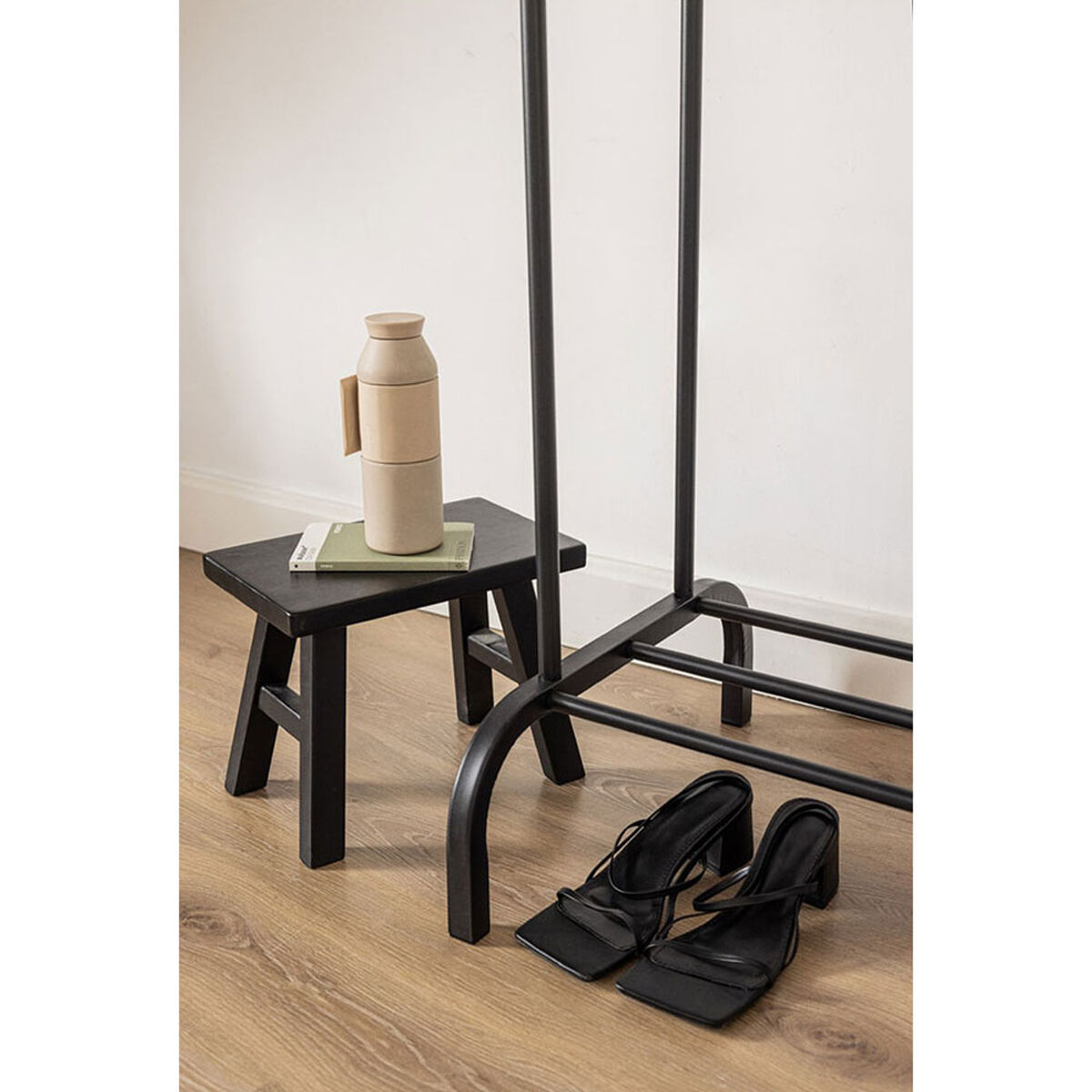 Hattställ Newlux Hangy Duo 30 Svart Metall 115 x 50 x 150 cm - 3