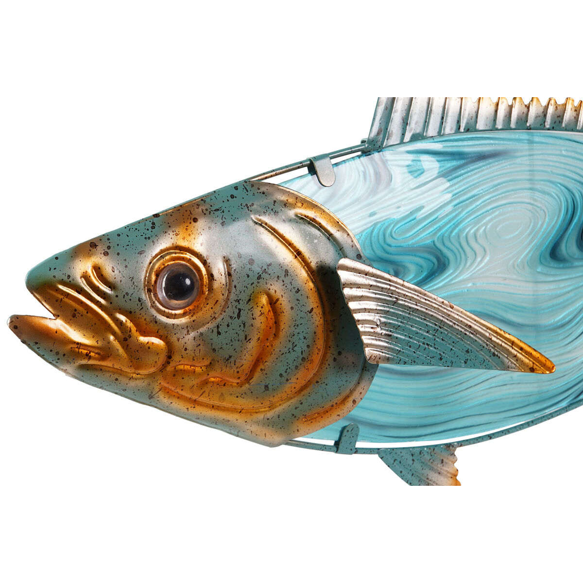 Väggdekoration Home ESPRIT Blå Multicolour Gyllene Fisk Medelhavs 70 x 4,5 x 25,5 cm (2 antal) - 2
