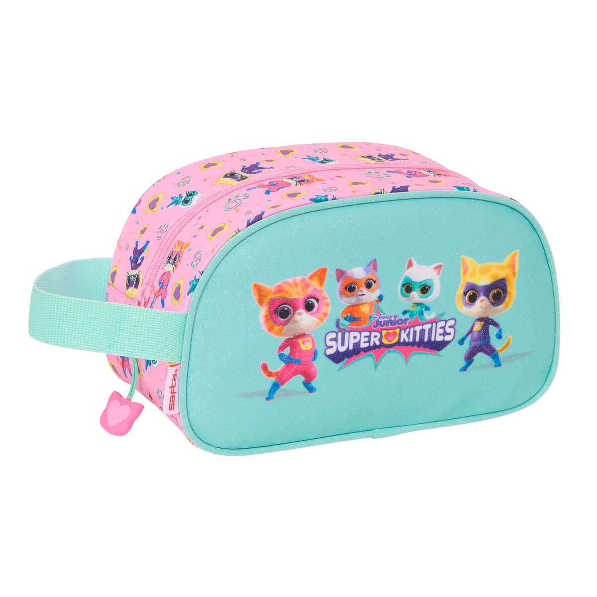 Resenecessär SuperKitties Rosa Turkos 26 x 15 x 12 cm