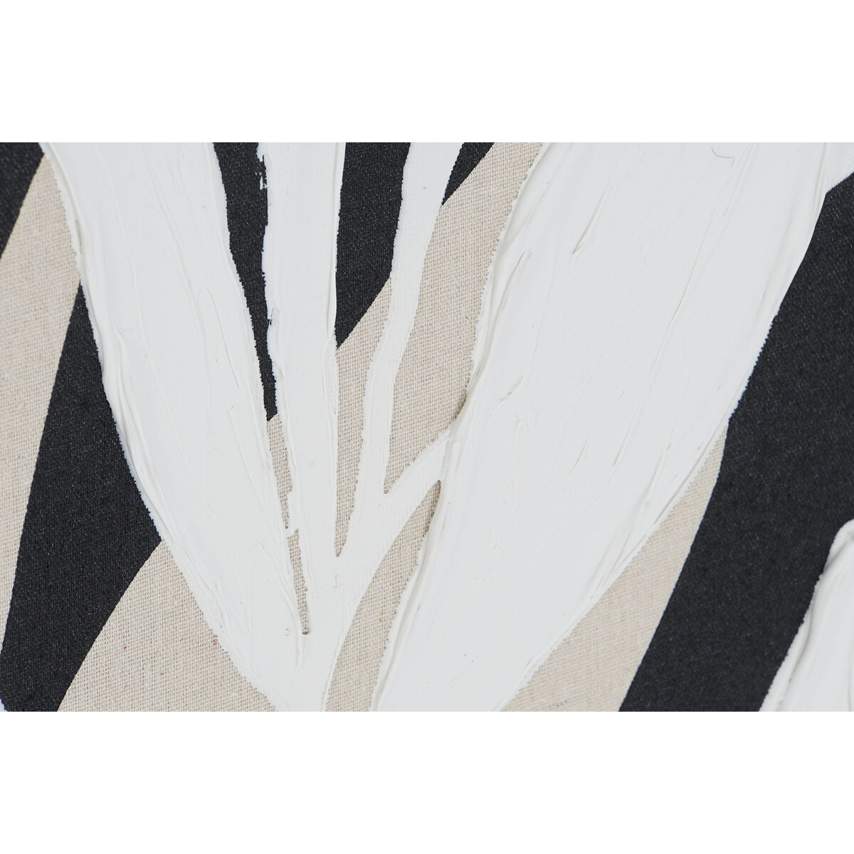 Kanvas Home ESPRIT Vit Svart Beige Löv av en växt Urban 63 x 4,3 x 93 cm (2 antal) - 3