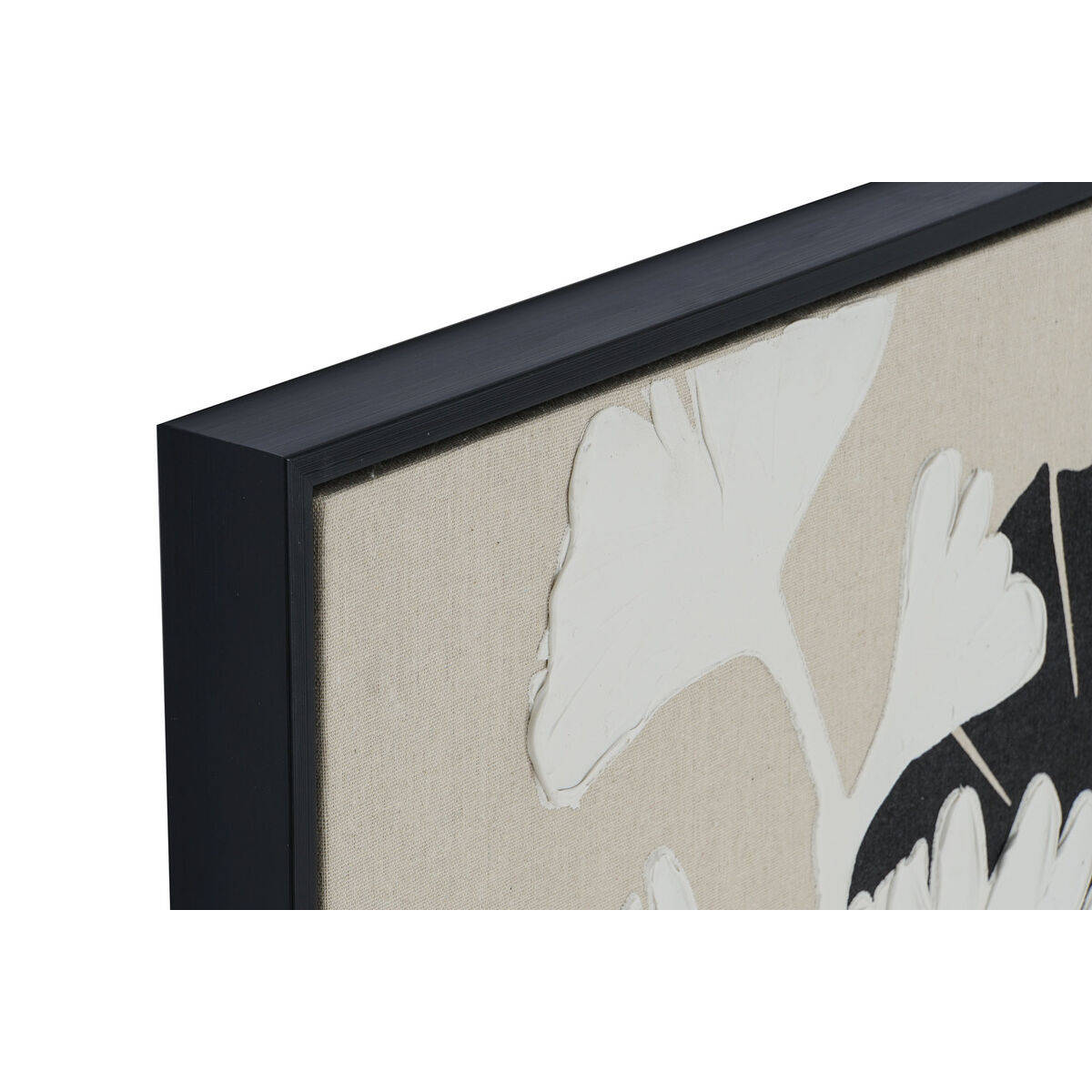 Kanvas Home ESPRIT Vit Svart Beige Löv av en växt Urban 63 x 4,3 x 93 cm (2 antal) - 2