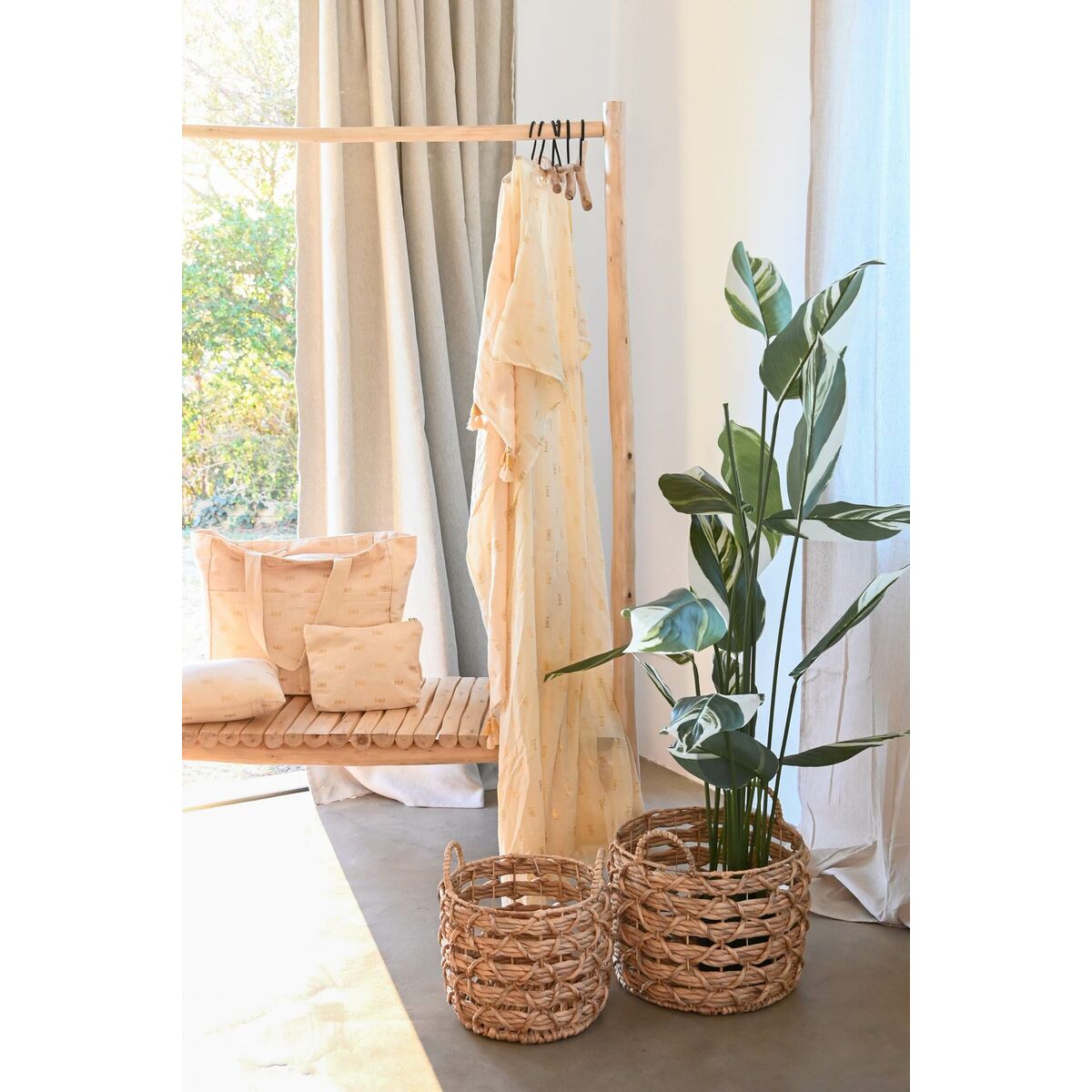 Korg - set Home ESPRIT Naturell Metall Vattenhyacint Medelhavs (3 Delar) - 2
