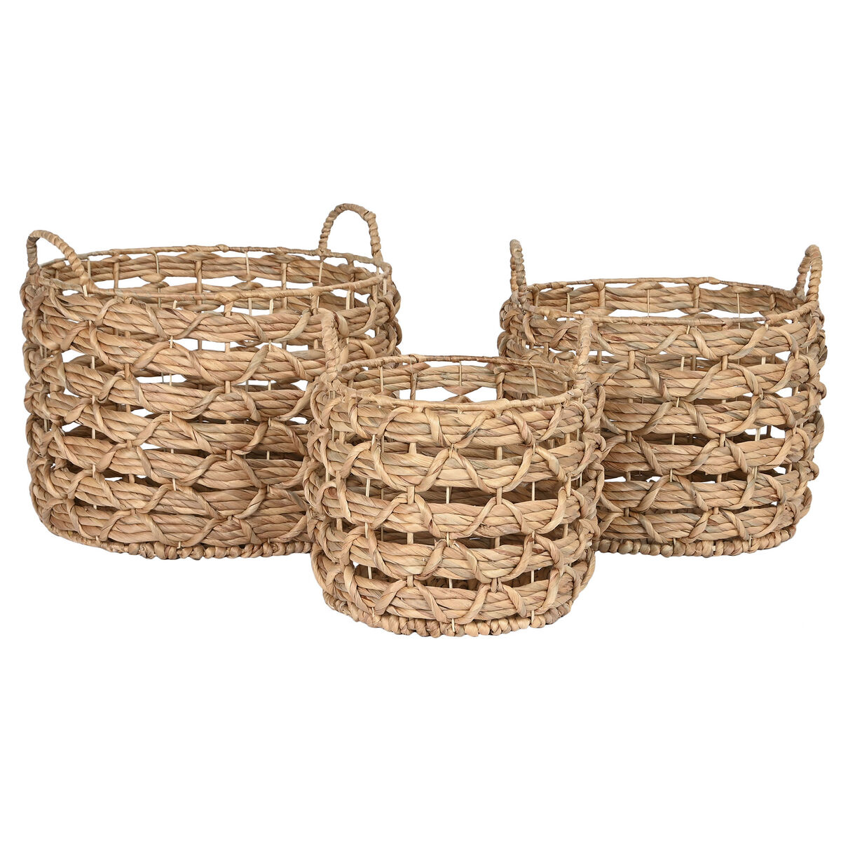 Korg - set Home ESPRIT Naturell Metall Vattenhyacint Medelhavs (3 Delar) - 5