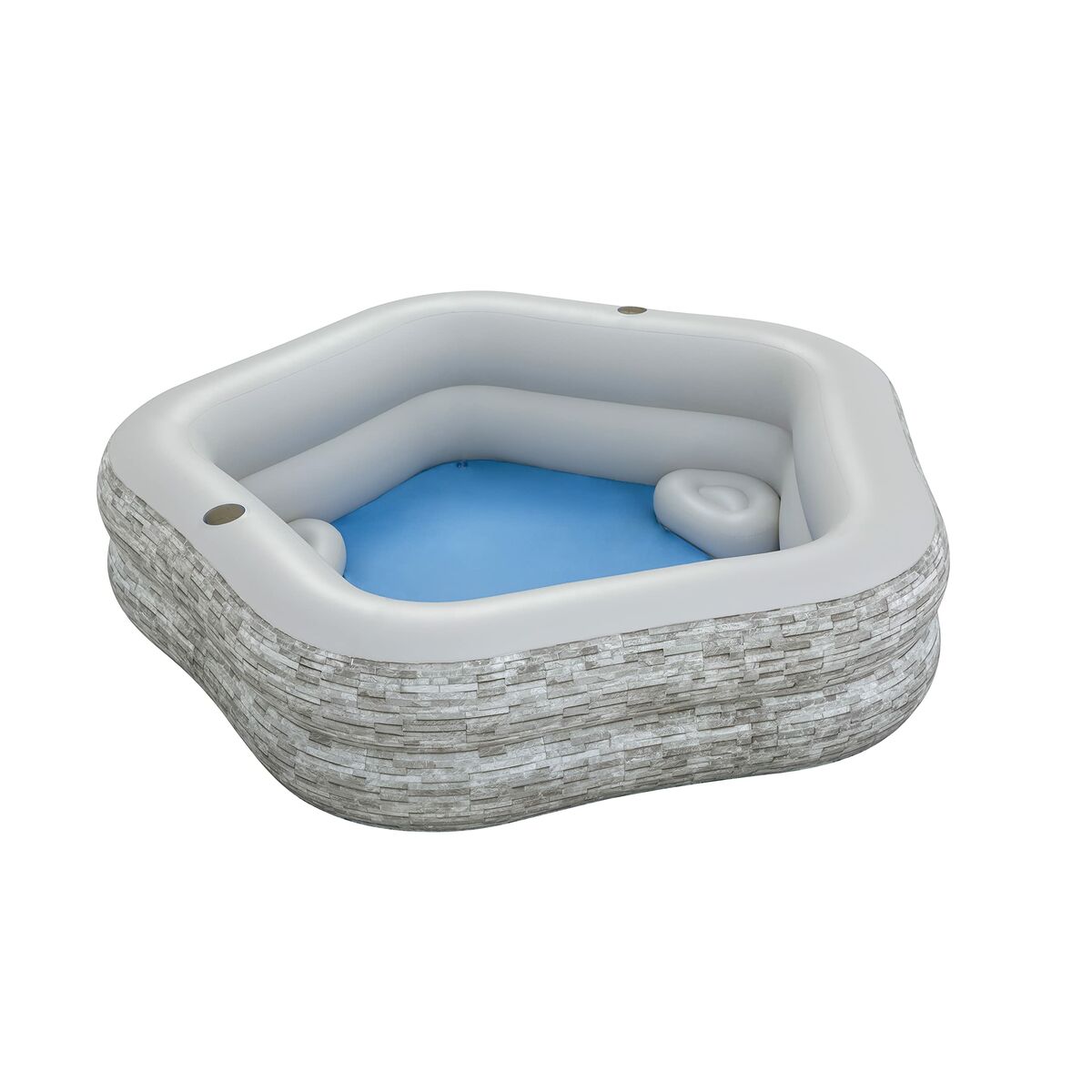 Bestway Uppblåsbar familjepool 213x206x53 cm +6 År Trädgård 54423 - 8