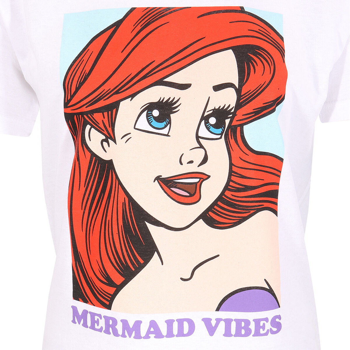 T-shirt med kortärm The Little Mermaid Mermaid Vibes Vit Unisex - 2