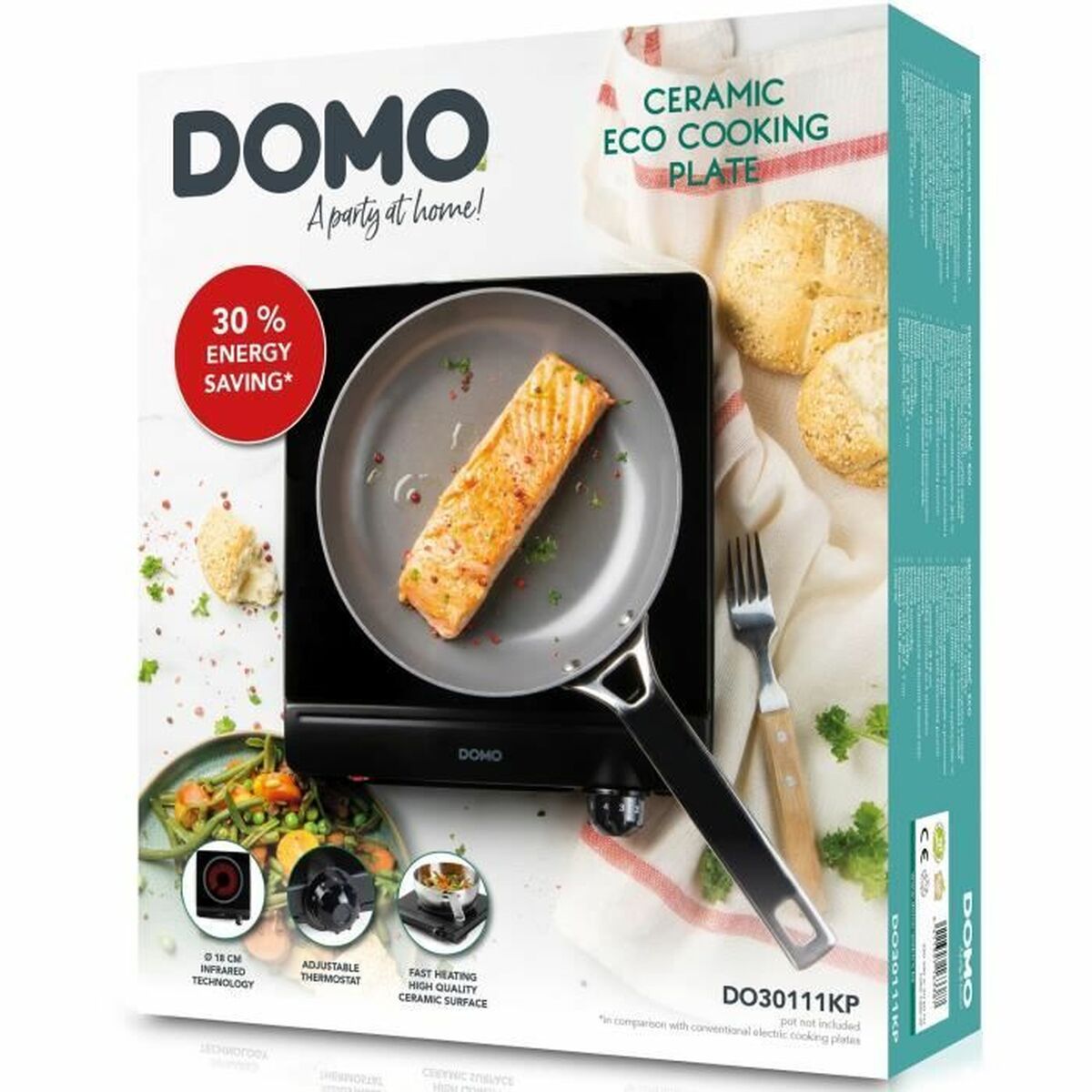 Keramisk platta DOMO DO30111KP 1250 W - 6