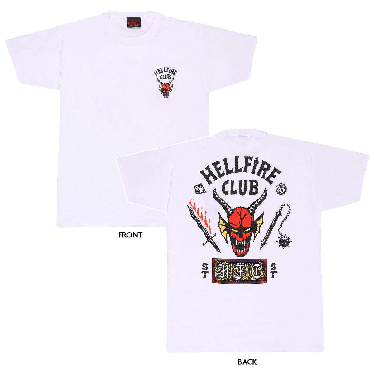 T-shirt med kortärm Stranger Things Helfire Club Vit Unisex - 4