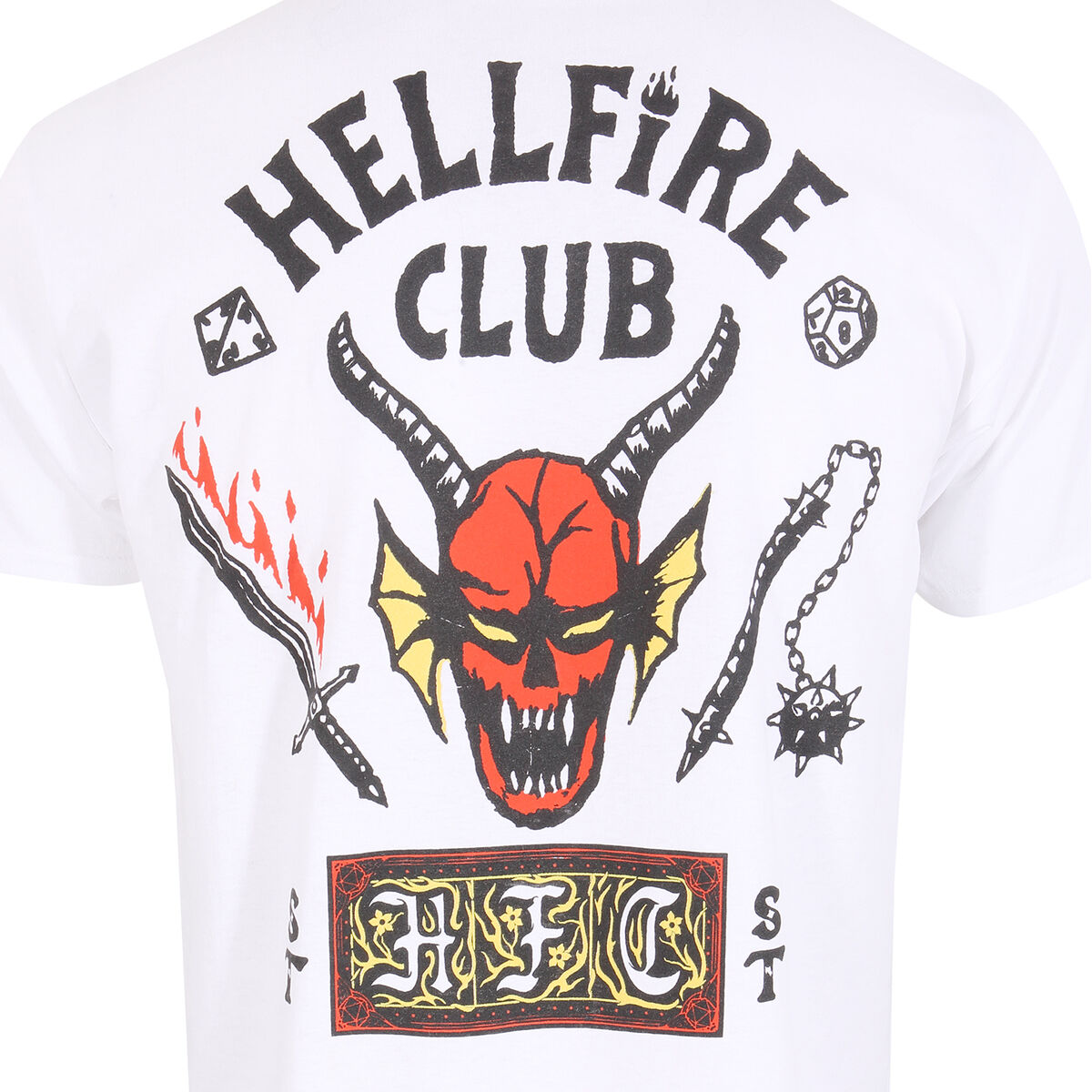 T-shirt med kortärm Stranger Things Helfire Club Vit Unisex - 2
