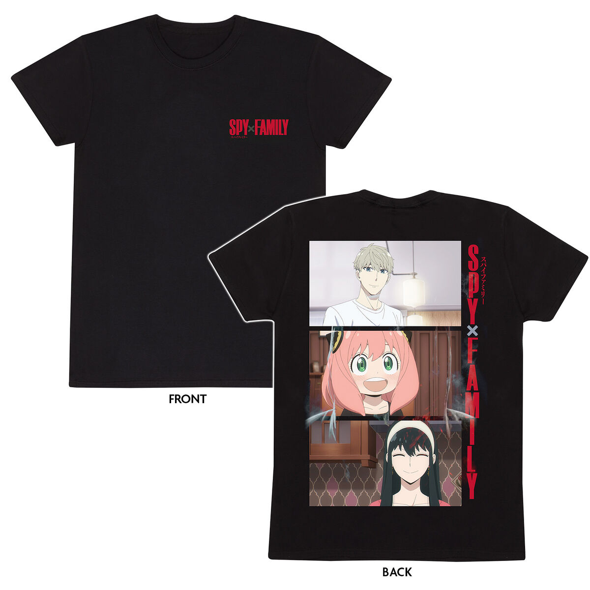 T-shirt med kortärm Spy X Family Trio Shots Svart Unisex - 4