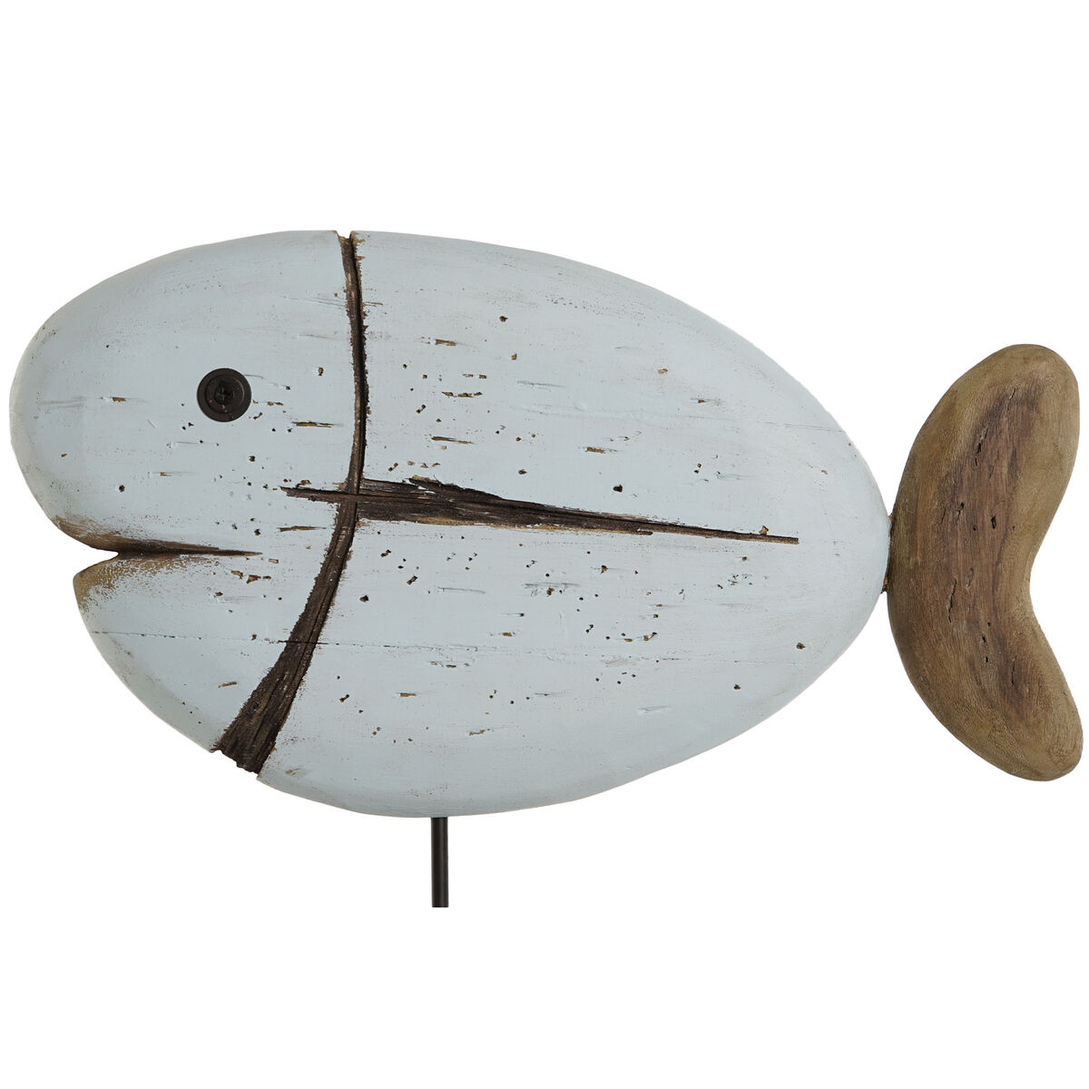 Prydnadsfigur Home ESPRIT Vit Naturell Fisk Antikbehandlad (2 antal) - 4