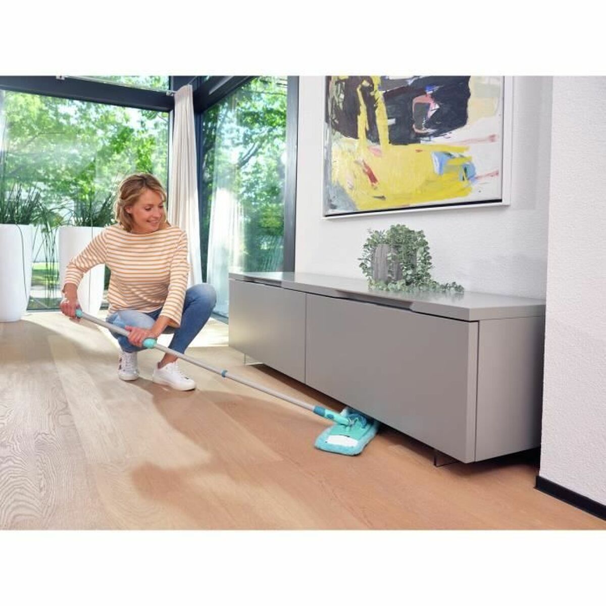 Mopphuvud, påfyllnad Leifheit Clean Twist M Ergo Static Plus 52124 Polyester - 2