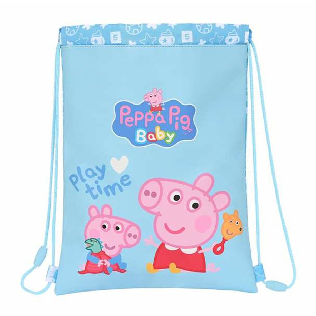 Skopåse med remmar Peppa Pig Ljusblå 26 x 34 x 1 cm