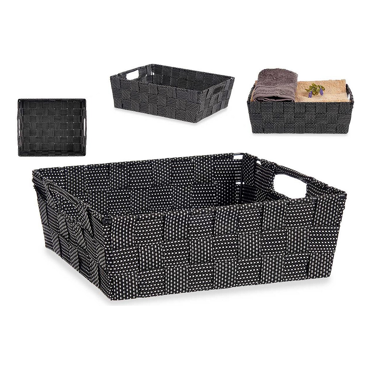 Korg Kipit Svart Tyg 23 x 8 x 27 cm - 4
