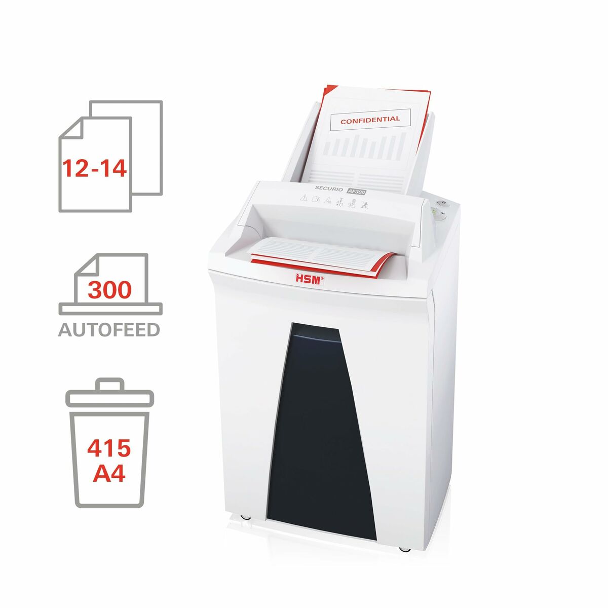 Dokumentförstörare Hsm SECURIO AF300 35 L - 3