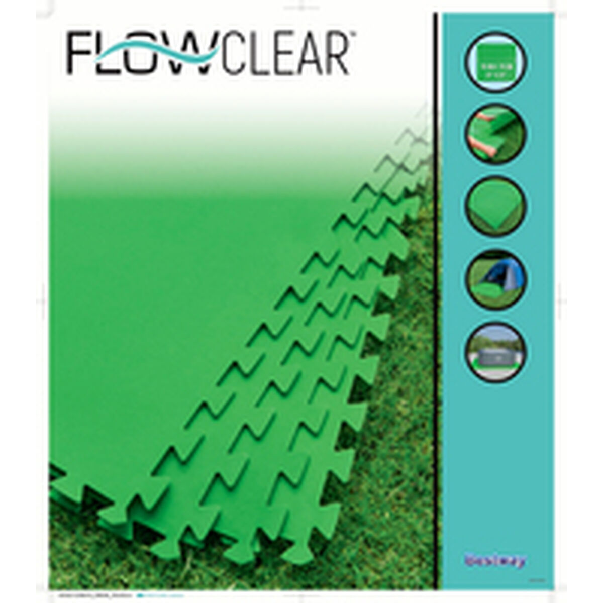 Bestway Pool Foam Golv Grön 9 bitar 78x78 cm Trädgård 58636 - 8