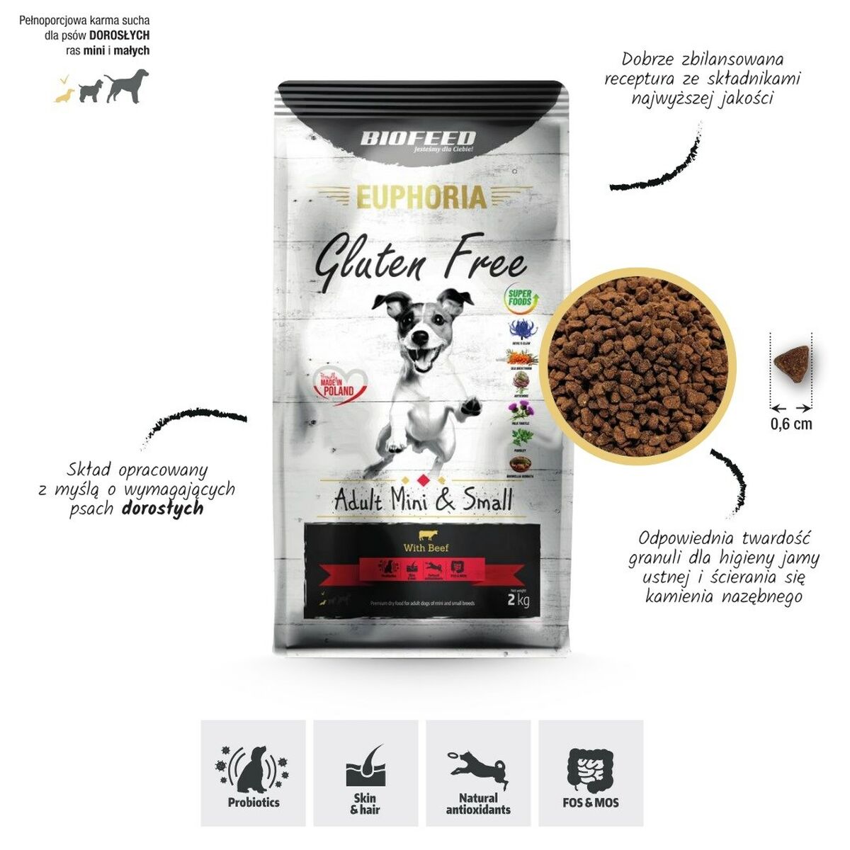 Foder Biofeed Adult Mini & Small Kalvkött 2 Kg - 3