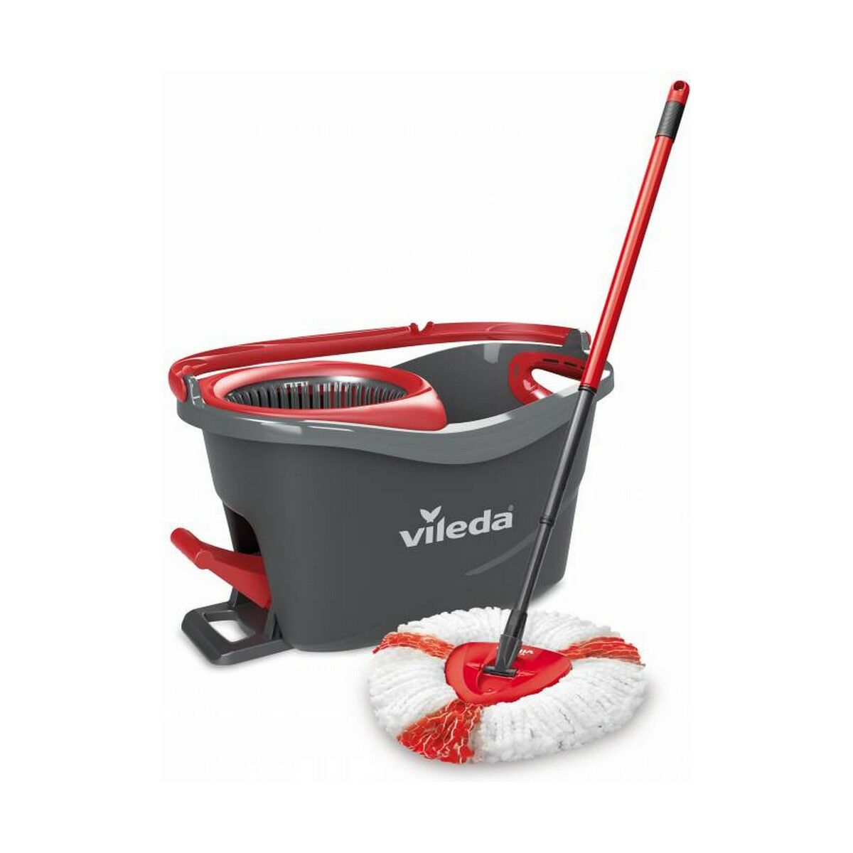 Mop with Bucket Vileda mop en steel Supermocio 3Action Vit Röd Mikrofiber - 4