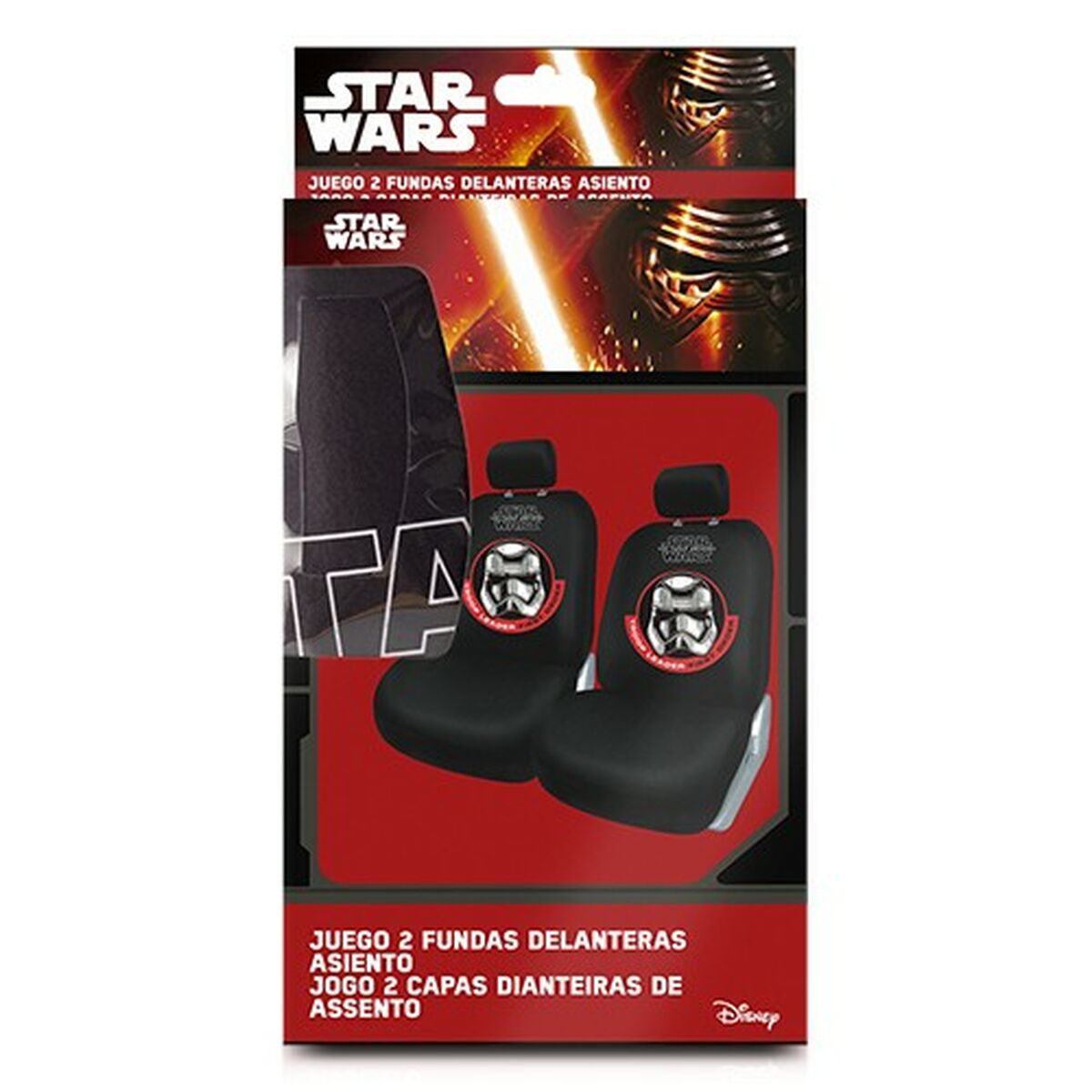 Uppsättning av sätesöverdrag Star Wars Stormtrooper Universal Framåt Svart 2 antal - 2