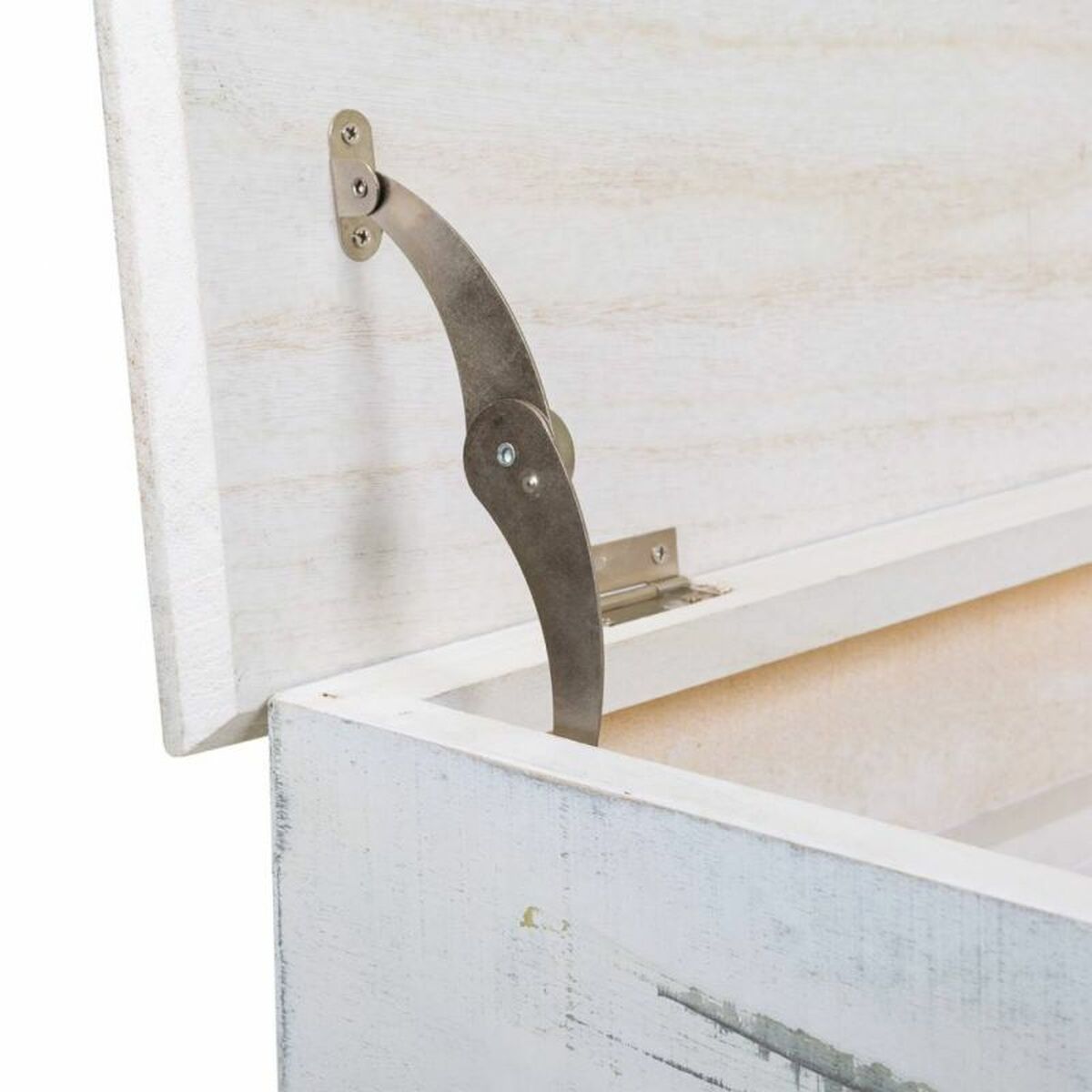 Förvaringskista med sits Alexandra House Living Vit Paulowniaträ Trä MDF 35 x 50 x 102 cm - 5
