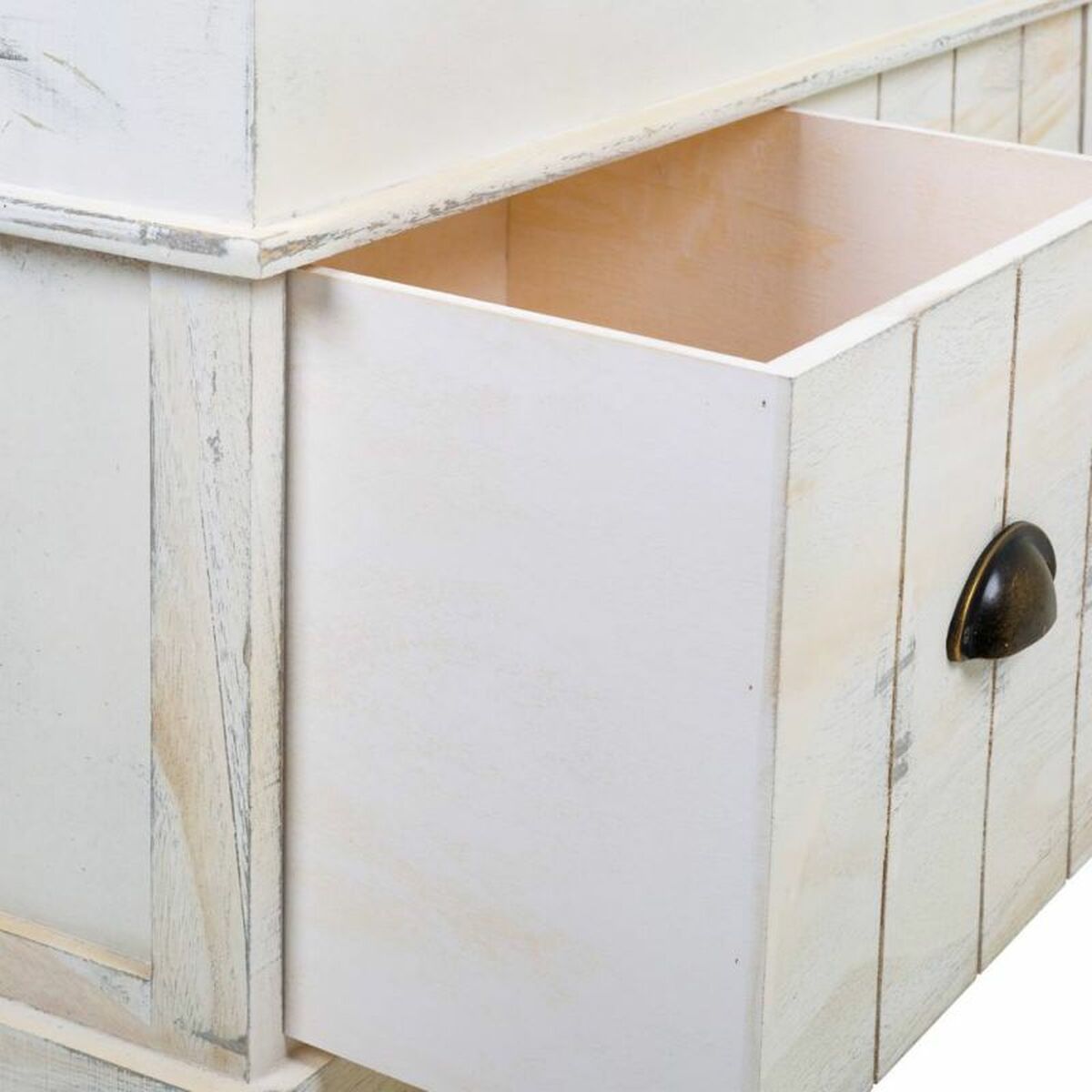 Förvaringskista med sits Alexandra House Living Vit Paulowniaträ Trä MDF 35 x 50 x 102 cm - 4