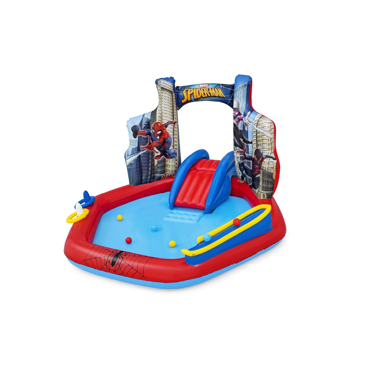 Bestway Spiderman uppblåsbart poolspelområde 211x206x127 cm +2 År Trädgård 98793 - 5