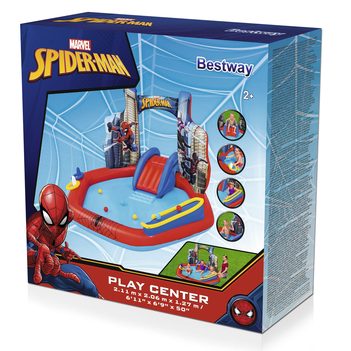 Bestway Spiderman uppblåsbart poolspelområde 211x206x127 cm +2 År Trädgård 98793 - 4
