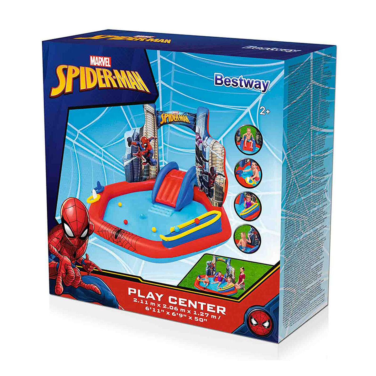 Bestway Spiderman uppblåsbart poolspelområde 211x206x127 cm +2 År Trädgård 98793 - 2