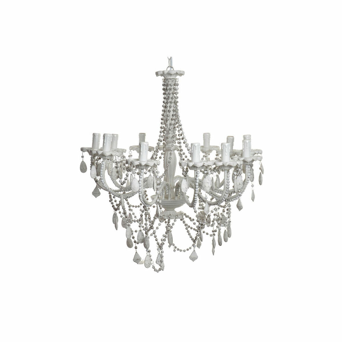 Taklampa DKD Home Decor Vit Metall Plast 40 W Romantisk Avskalad 220 V 70 x 70 x 63 cm - 6