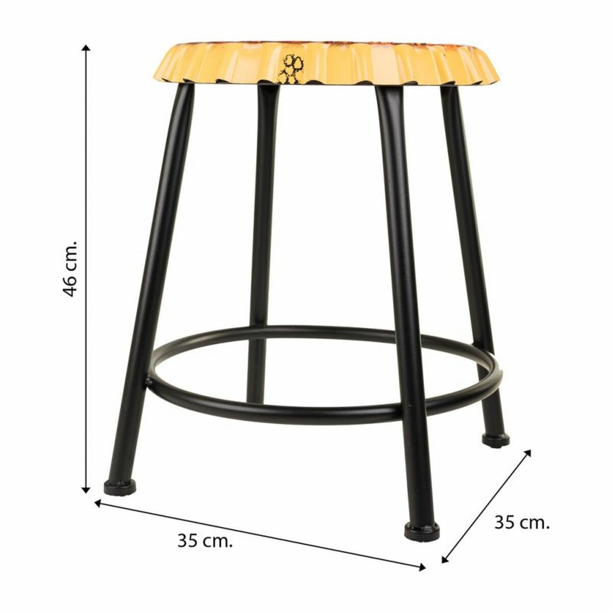 Sittpall Alexandra House Living Metall Järn 35 x 46 x 35 cm - 4