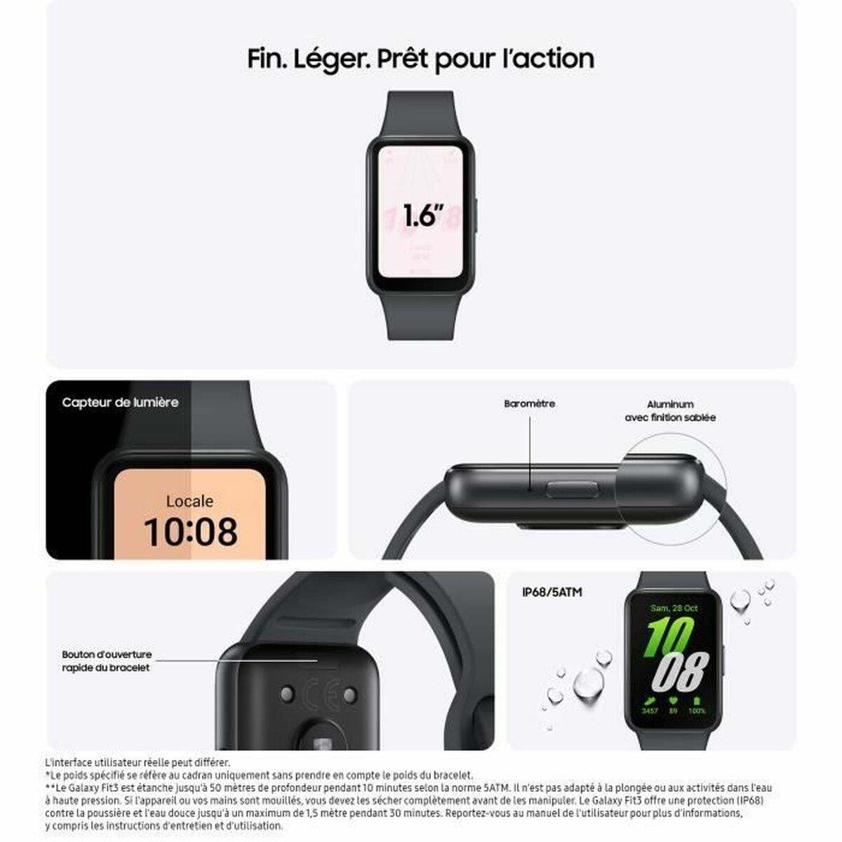 Herrklocka Samsung Galaxy Fit 3 Grå - 2