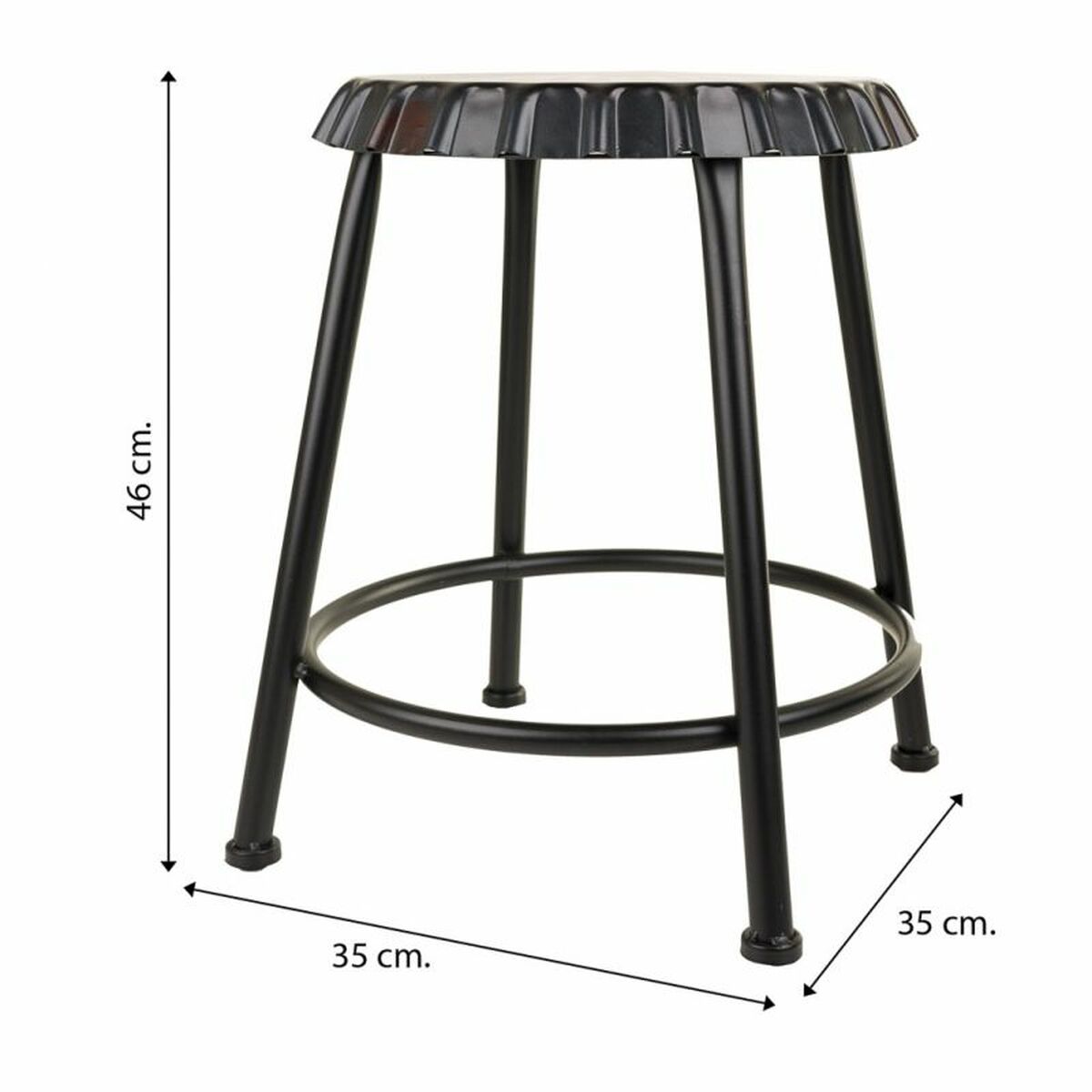 Sittpall Alexandra House Living Metall Järn 35 x 46 x 35 cm - 4