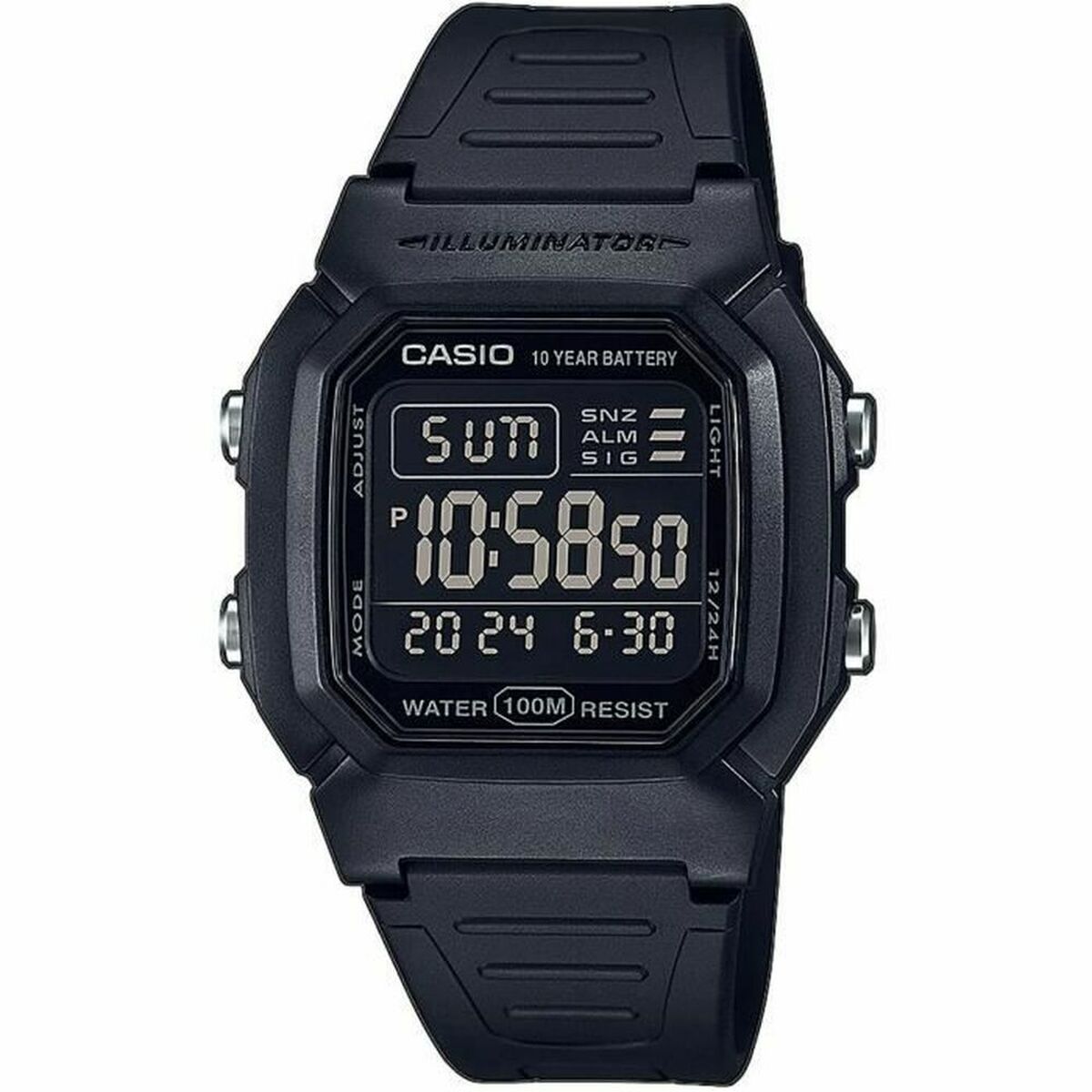 Herrklocka Casio W-800H-1BVES Ø 36 mm Svart