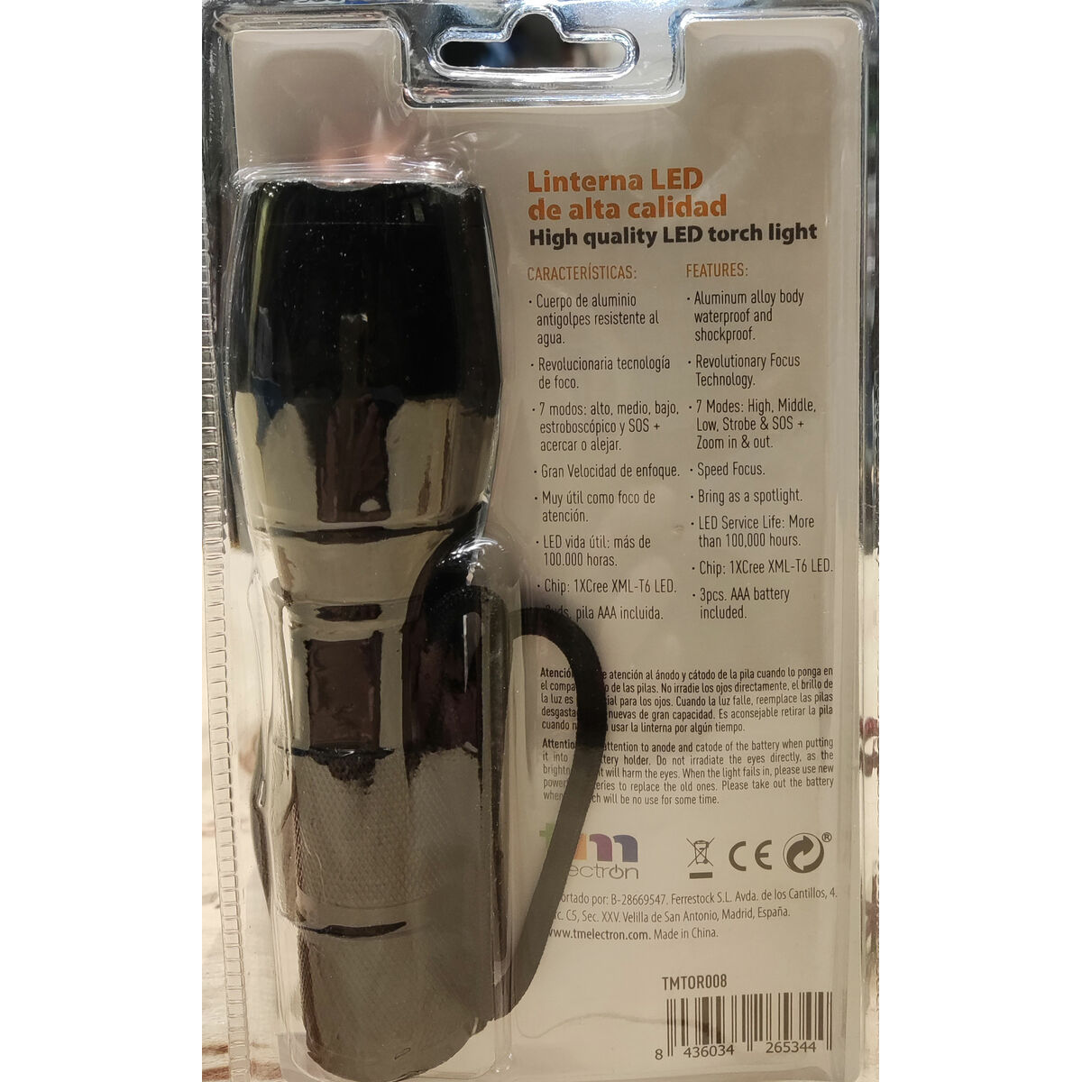 Ficklampa LED TM Electron TME Svart 10W - 4