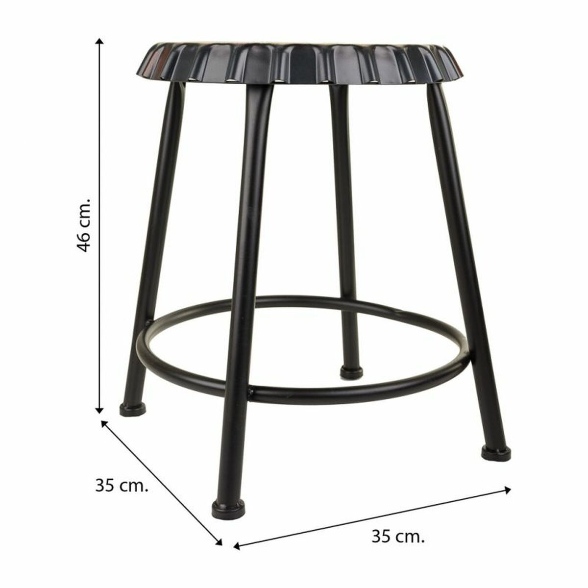 Sittpall Alexandra House Living Metall Järn 35 x 46 x 35 cm - 4