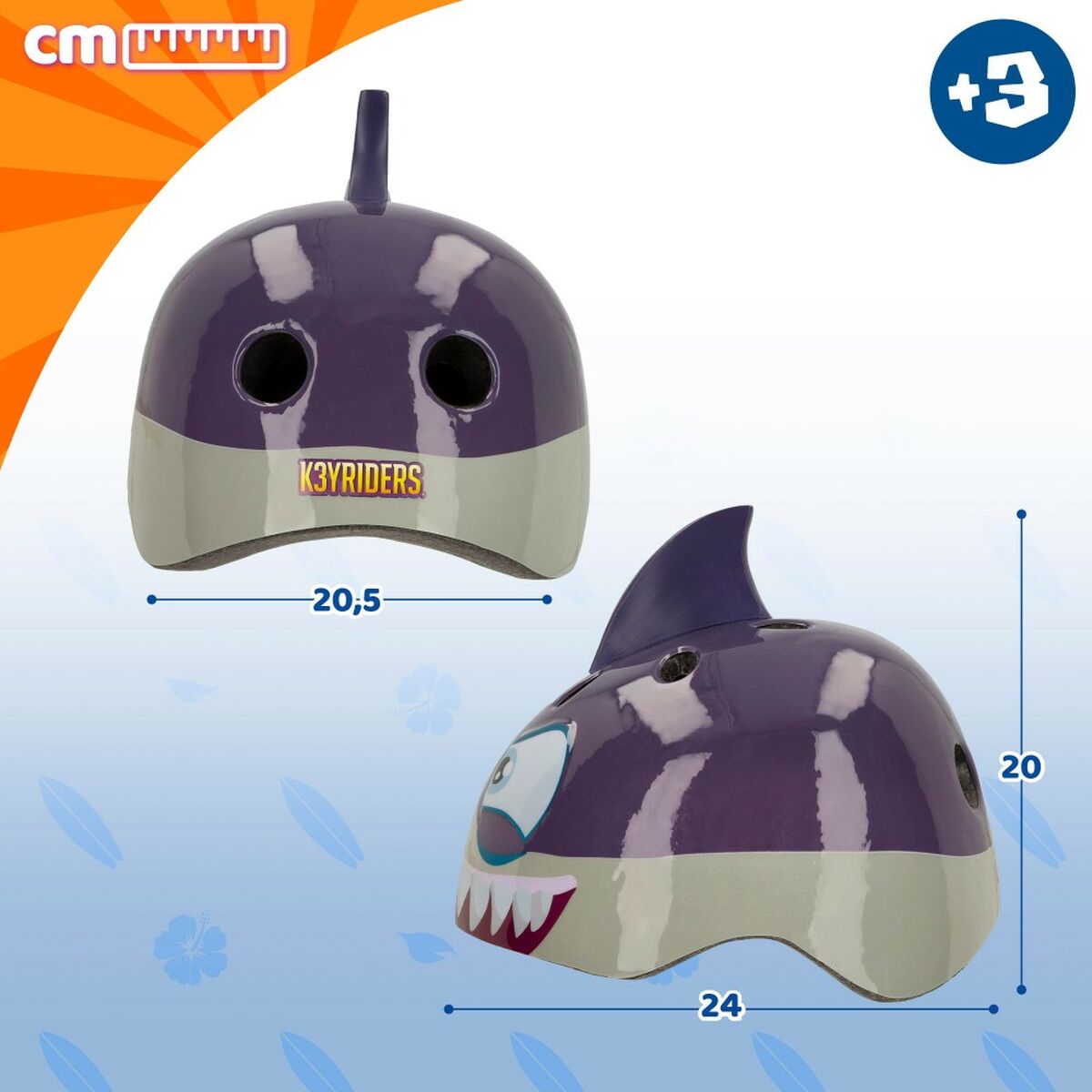 Hjälm för barn K3yriders Shark 52-55 cm (4 antal) - 2