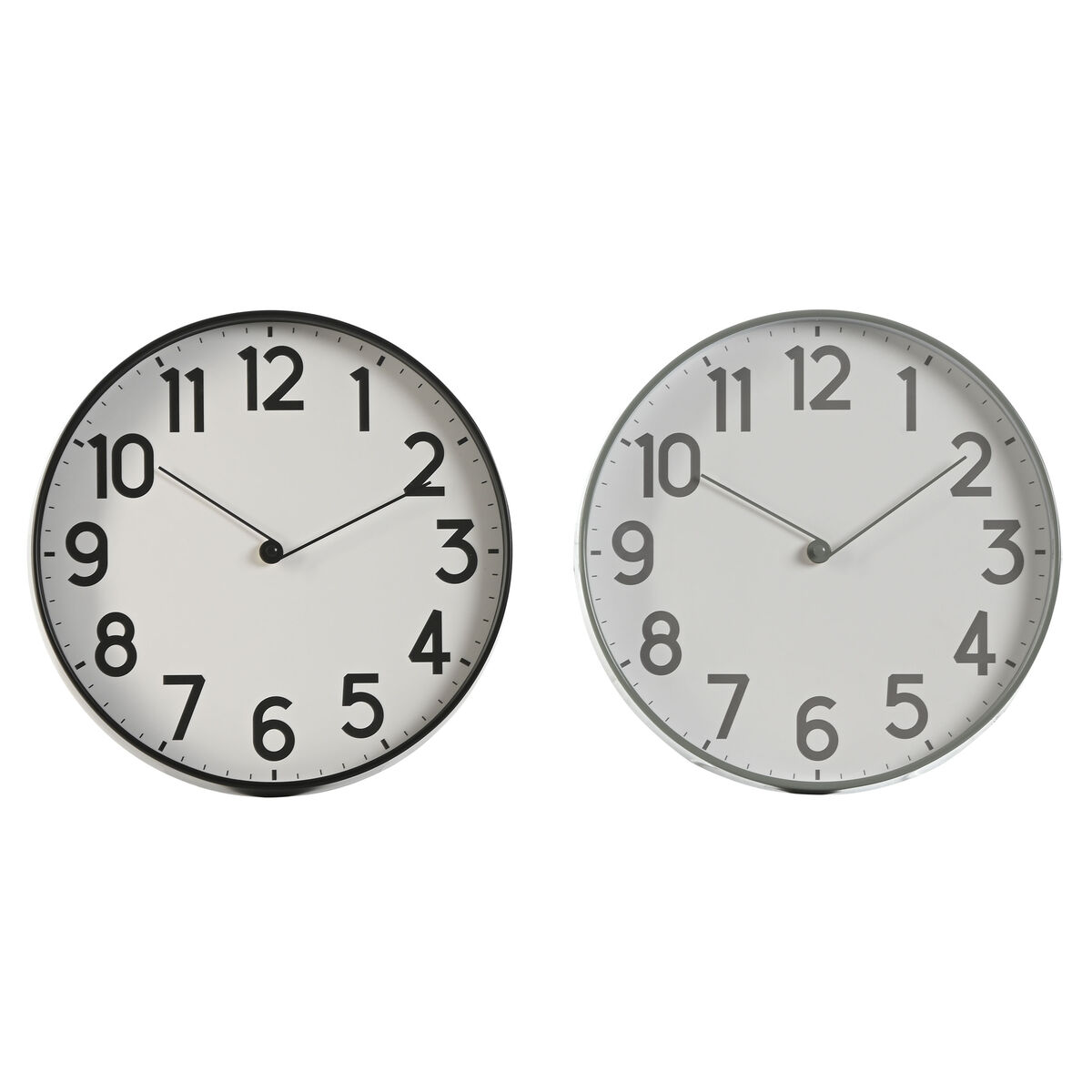 Väggklocka Home ESPRIT Svart Grå PVC 30 x 4 x 30 cm (2 antal)