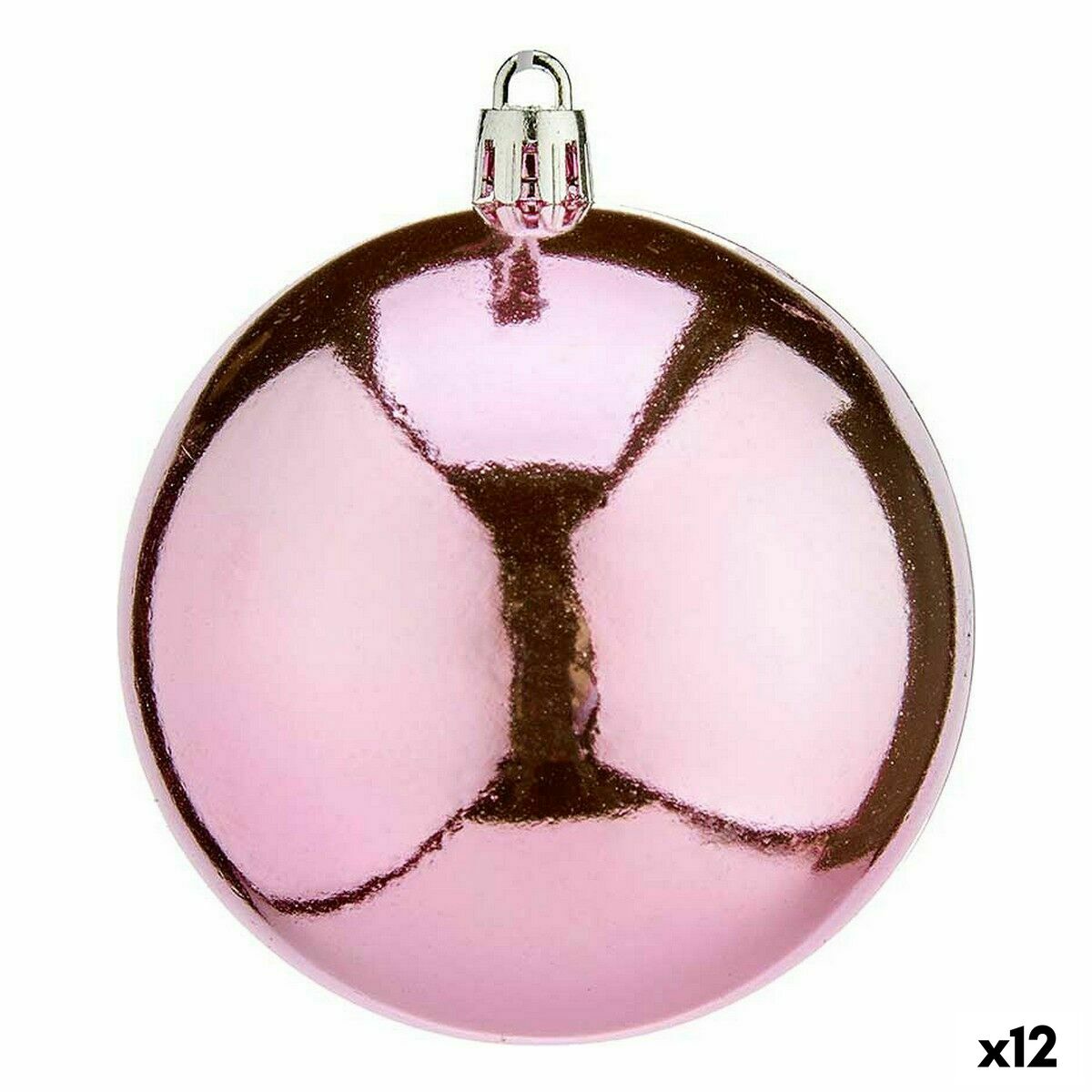 Uppsättning av julkulor Rosa Plast 8 x 9 x 8 cm (12 antal) - 3