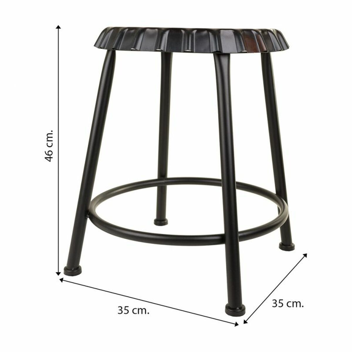 Sittpall Alexandra House Living Metall Järn 35 x 46 x 35 cm - 4