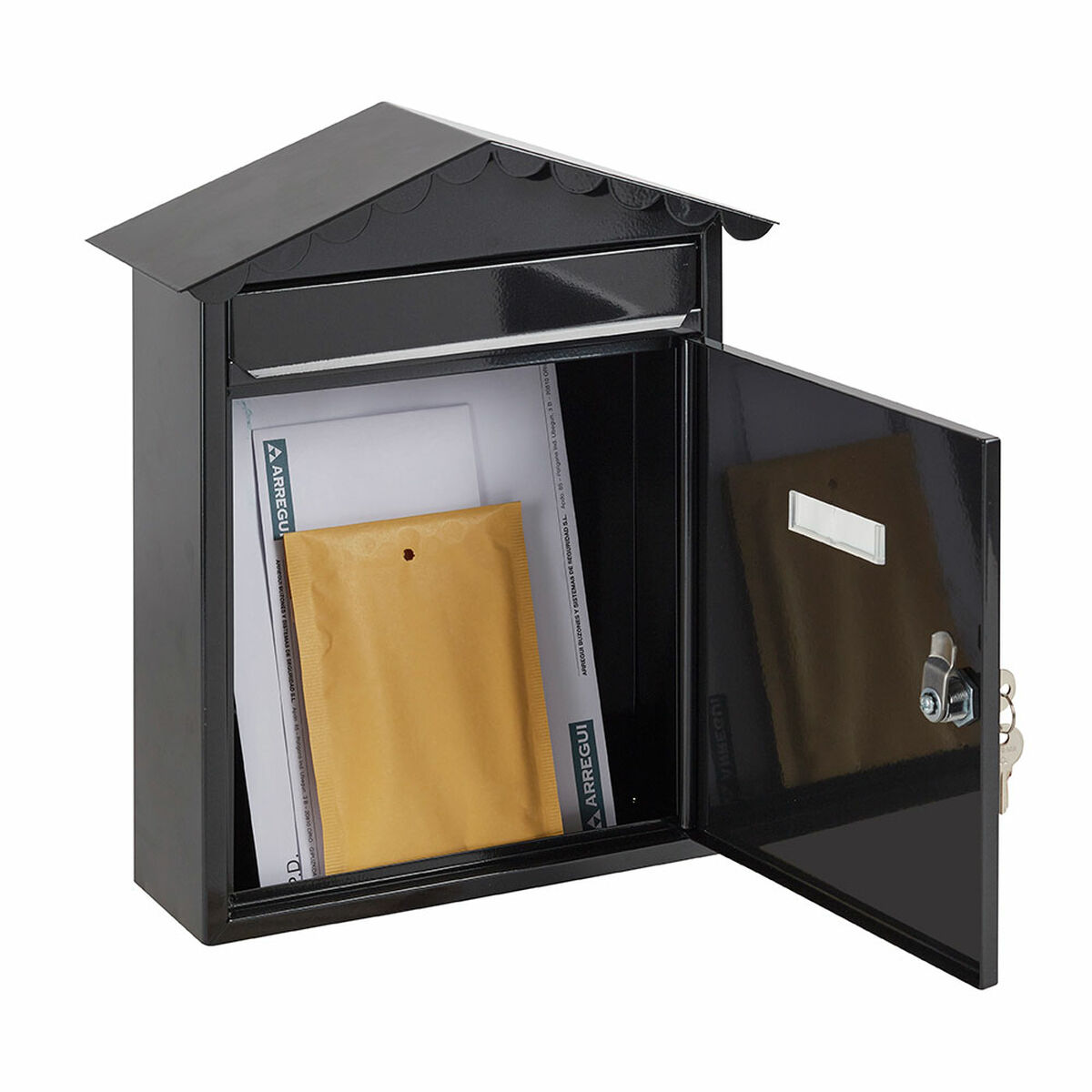 Brevlåda Arregui Svart Stål 30 x 11 x 36 cm - 2