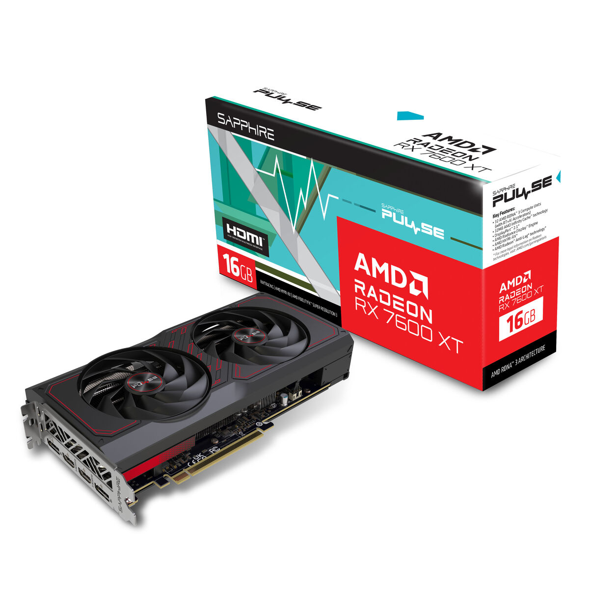 Grafikkort Sapphire 11339-04-20G RADEON RX 7600 XT 16 GB GDDR6 - 7