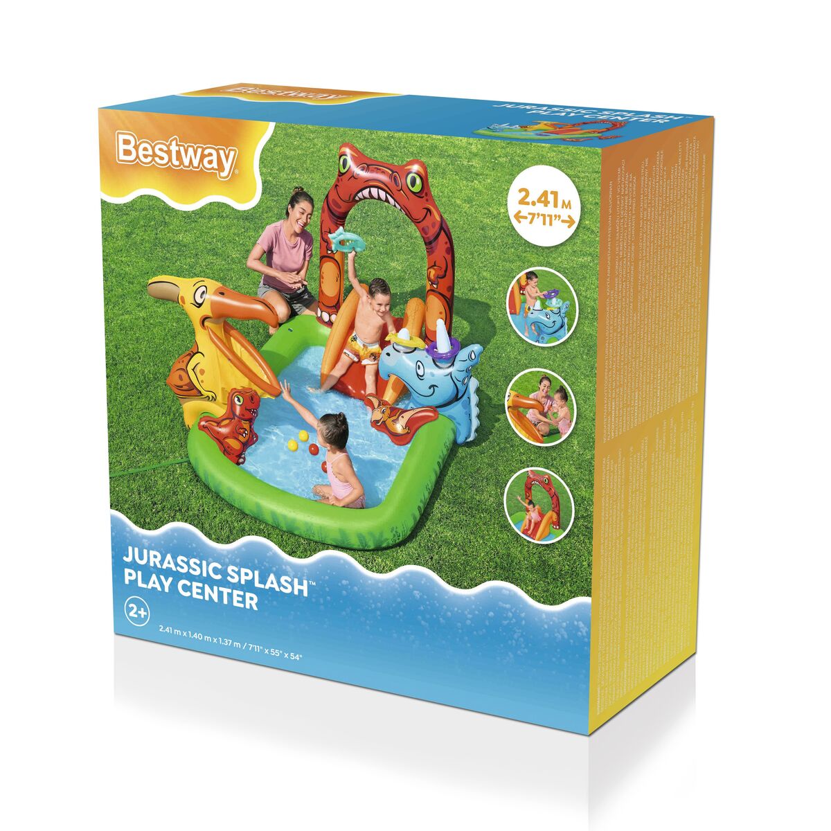 Uppblåsbar plaskpool för barn Bestway Jurassic Splash 240 x 140 x 137 cm - 3