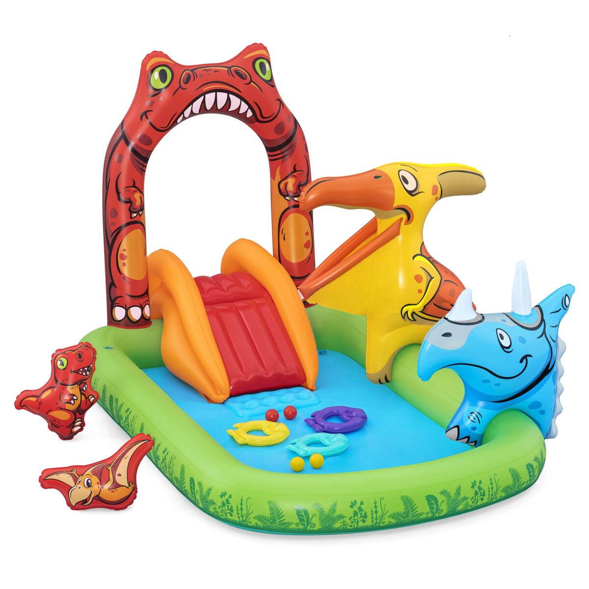 Uppblåsbar plaskpool för barn Bestway Jurassic Splash 240 x 140 x 137 cm