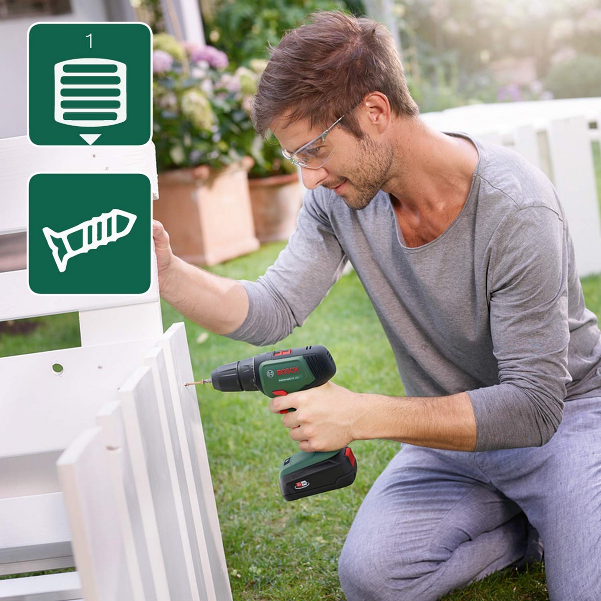 Borr/skruvdragare BOSCH UniversalDrill Trådlös 18 V - 9