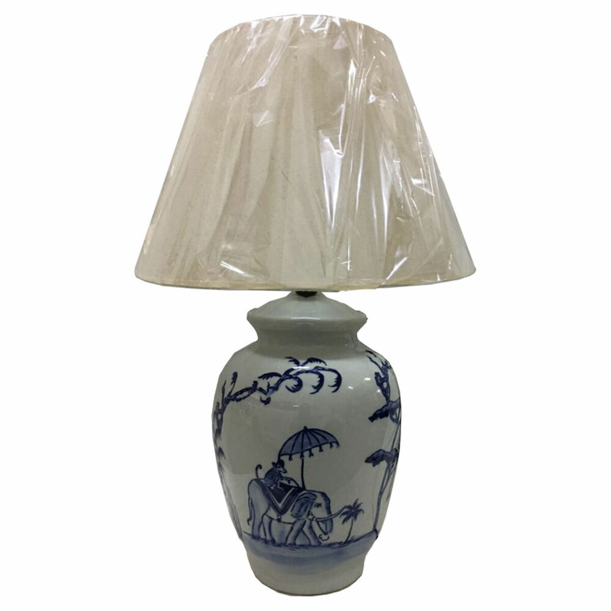 Bordslampa DKD Home Decor Blå Vit Porslin Elefant (40 x 40 x 60 cm) - 3