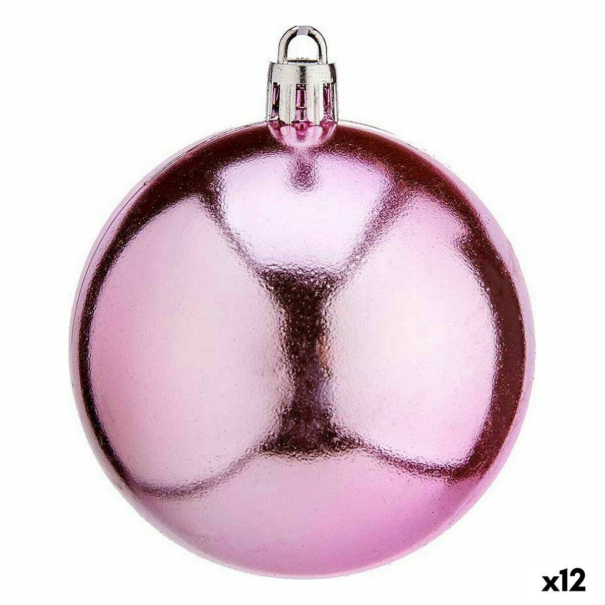 Uppsättning av julkulor Rosa Plast Ø 7 cm (12 antal) - 3