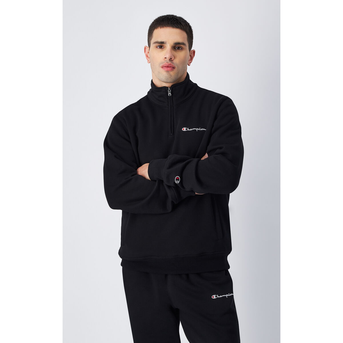 Tränings t-shirt, Vuxen Champion HALF ZIP SWEATSHIRT 220263 NBK Svart - 3