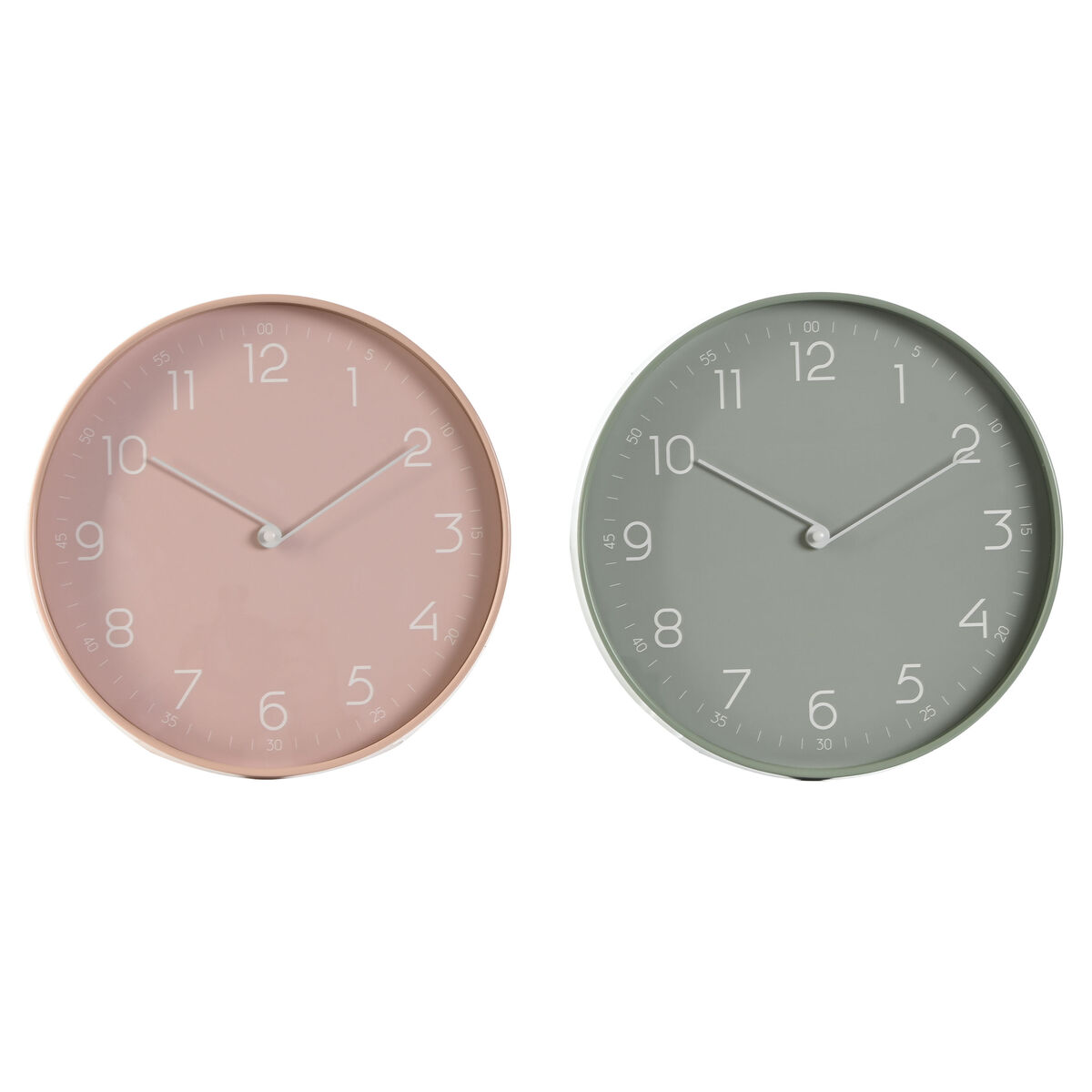 Väggklocka Home ESPRIT Mint PVC 30 x 4 x 30 cm (2 antal)